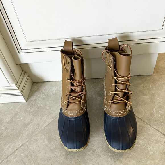 L.L. Bean Duck Boots Womens 6M Navy Blue 8" Made in Maine Waterproof Gorpcore - Picture 10 of 15